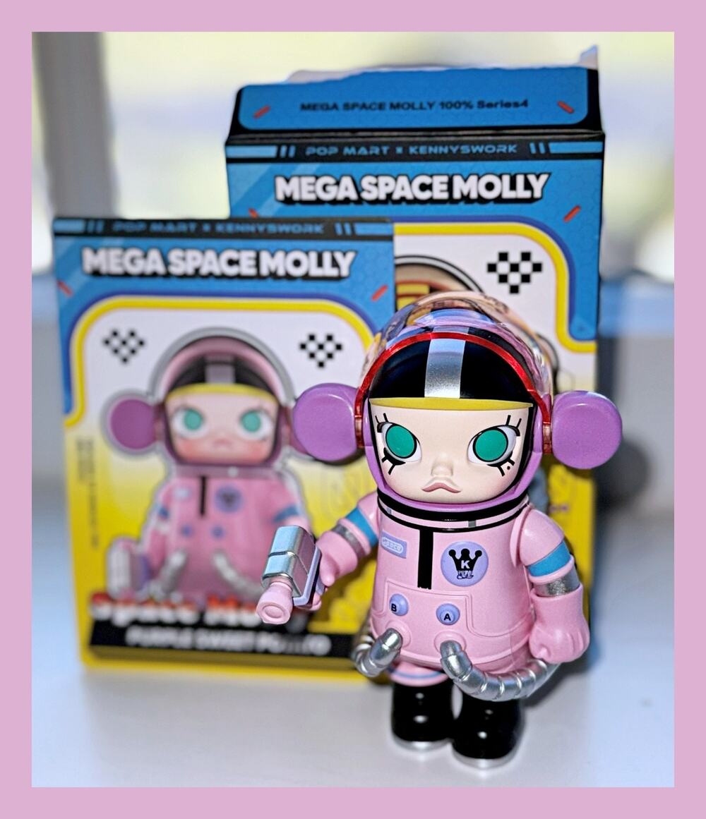 POP MART 100% Mega Space Molly Purple Sweet Potato Labubu Toy Figure Collect
